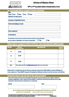image of stalls booking form