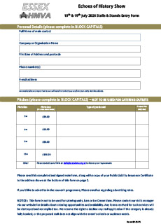 image of stalls booking form